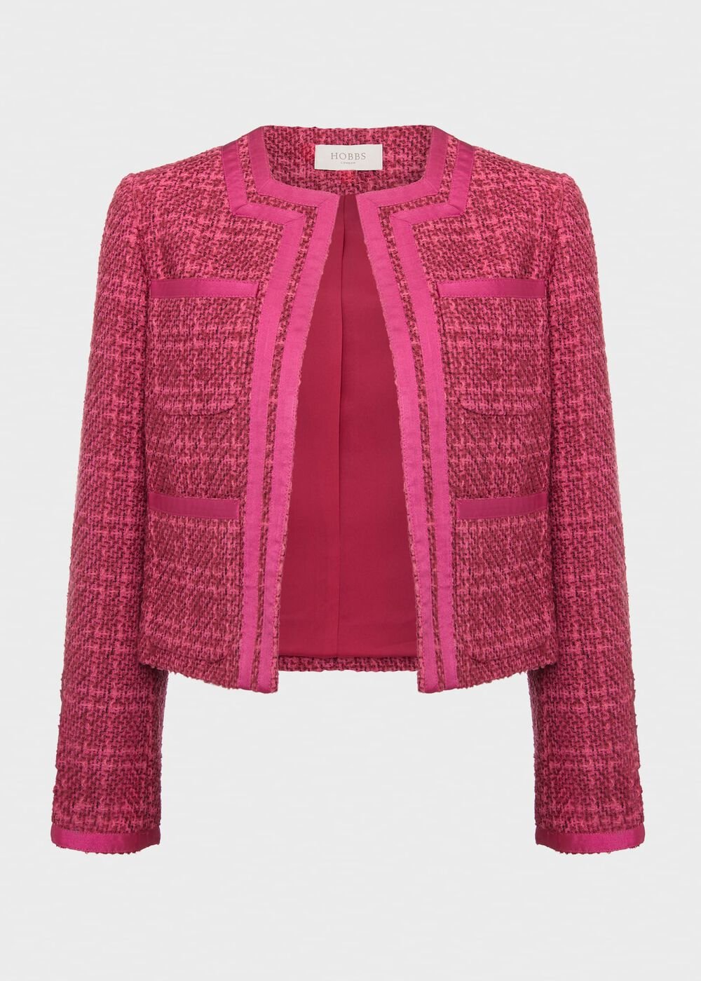 Ramona Tweed Jacket, Berry, hi-res