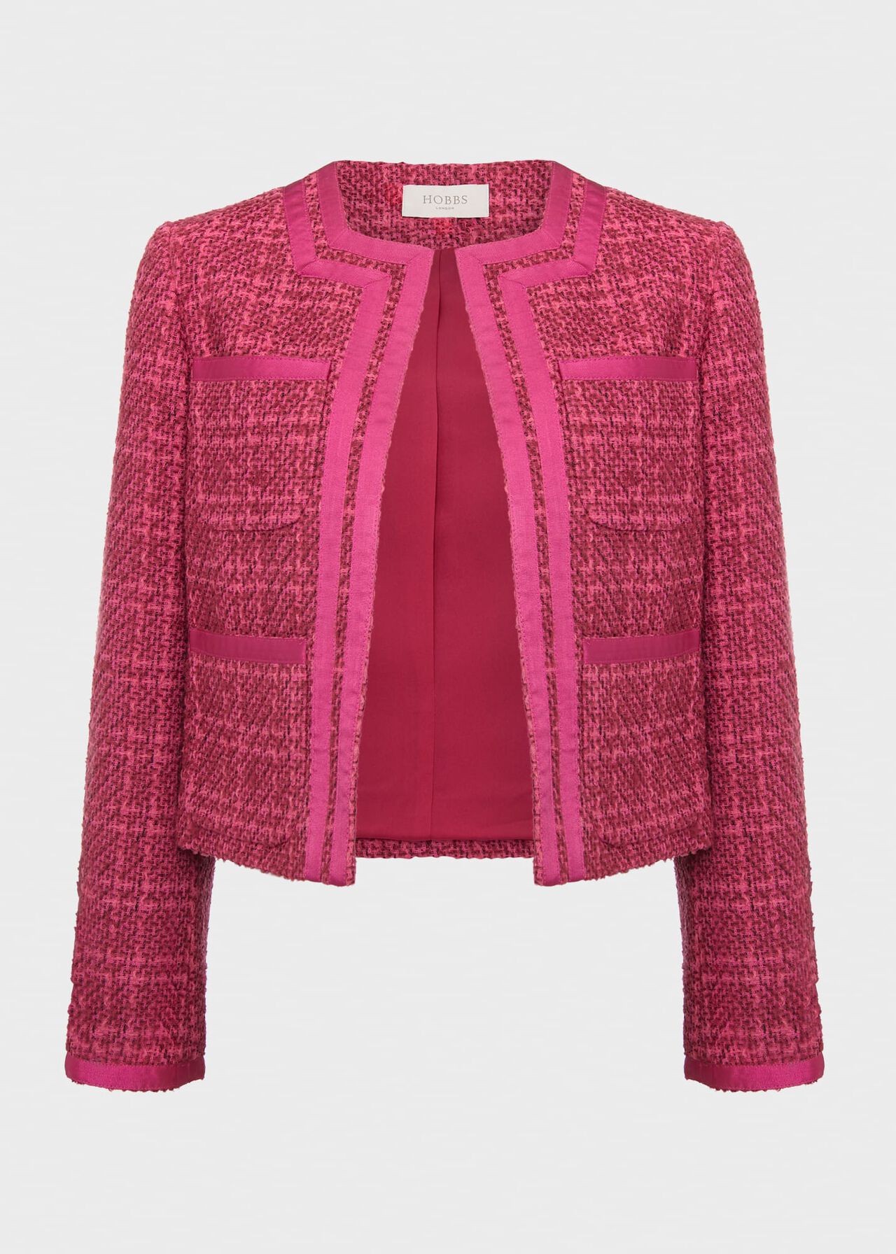 Ramona Tweed Jacket, Berry, hi-res