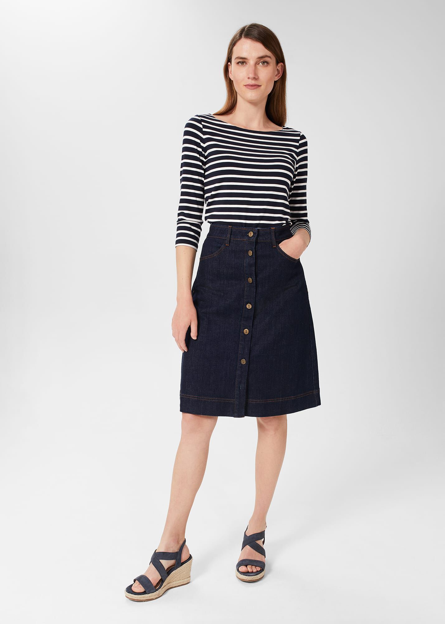 Hobbs sale denim skirt