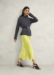 Gaskell Co-ord Wool Cotton Jumper, Dark Grey Marl, hi-res