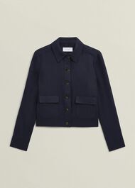 Clarence Linen Jacket, Navy, hi-res