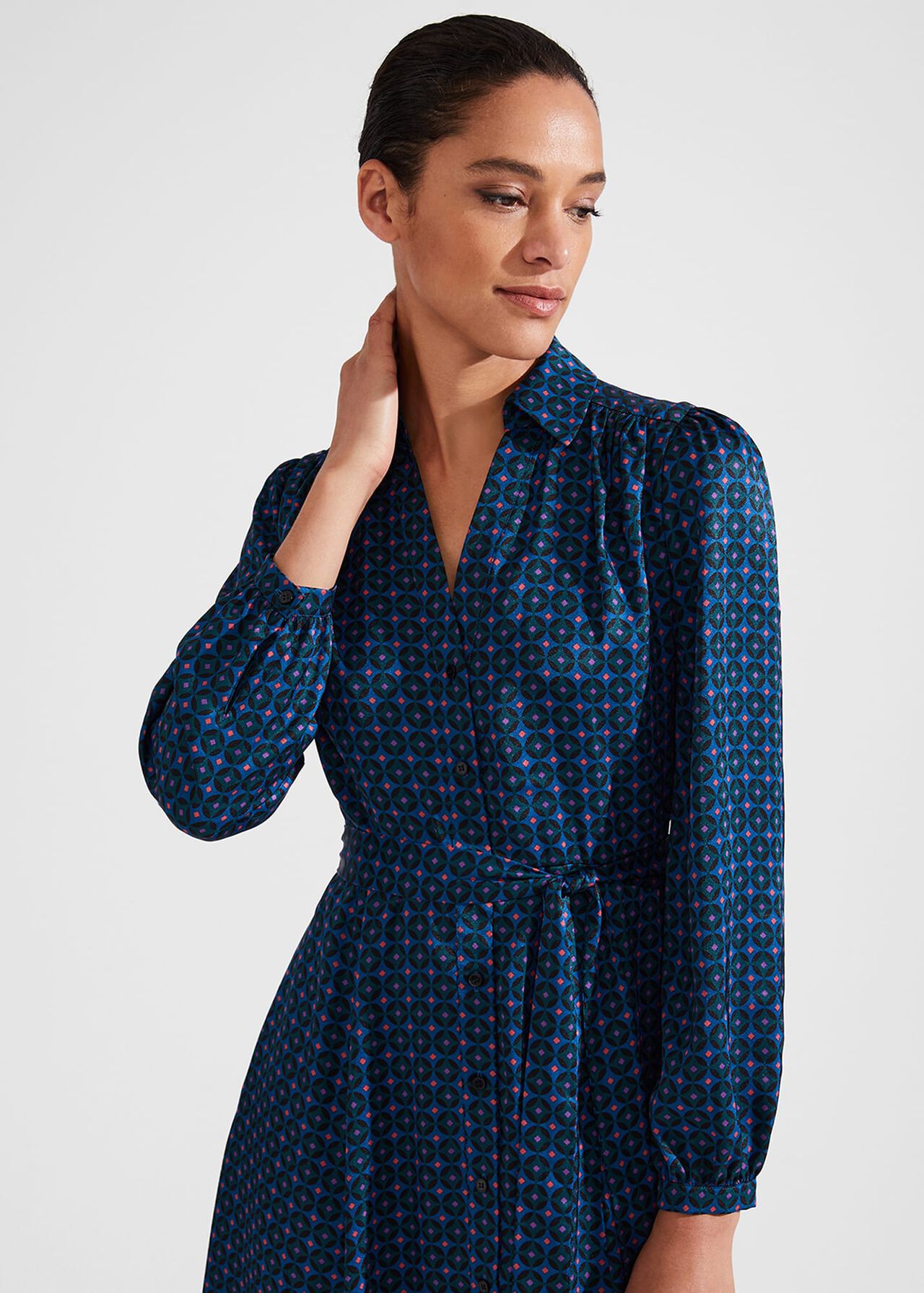 Yvonne Dress, Navy Multi, hi-res