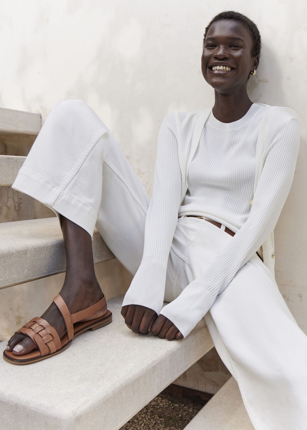 Aubrey Knitted Cardigan, Hobbs Ivory, hi-res