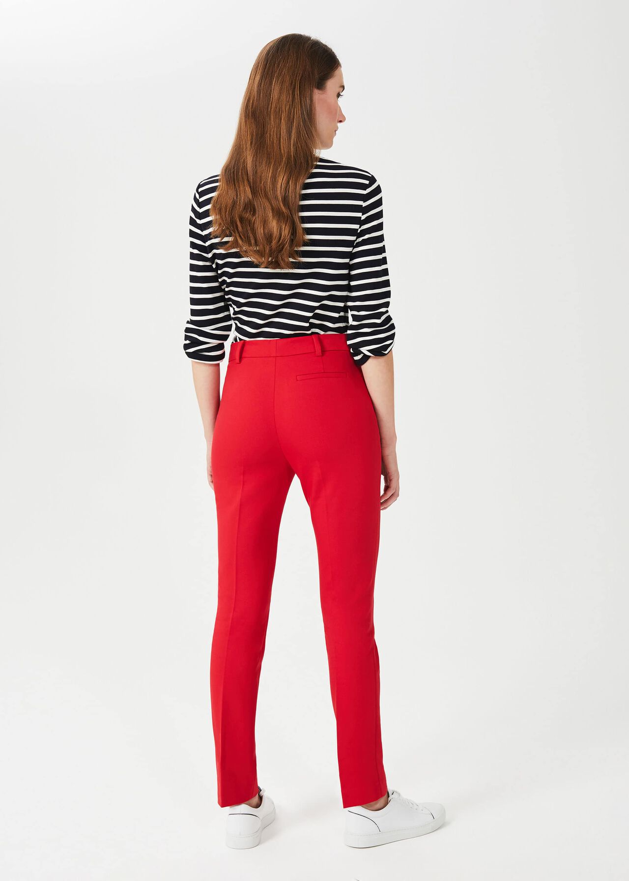 Iva Slim Trousers With Stretch, Red, hi-res