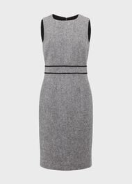 Elle Wool Dress, Black White, hi-res