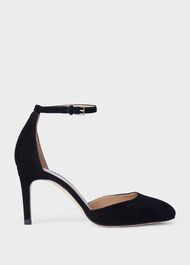 Elliya Suede Court Shoes, Black, hi-res