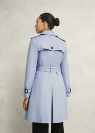 Petite Skylar Shower Resistant Trench Coat, Pale Blue, hi-res