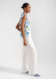 Frederica Wide Leg Trousers, Ivory, hi-res