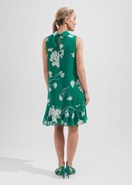 Madeline Floral A Line Dress, Green Ivory, hi-res