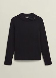 Talia Wool Cashmere Jumper, Black, hi-res