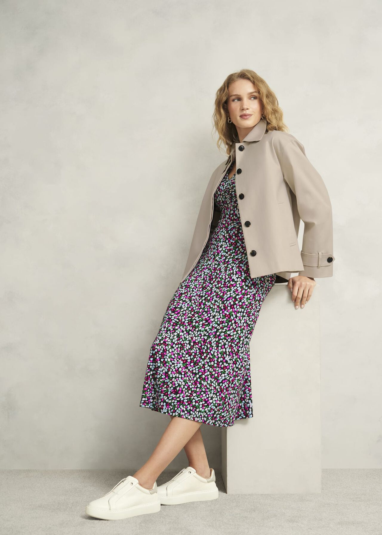 Petite Flo Jersey Dress, Pink Multi, hi-res
