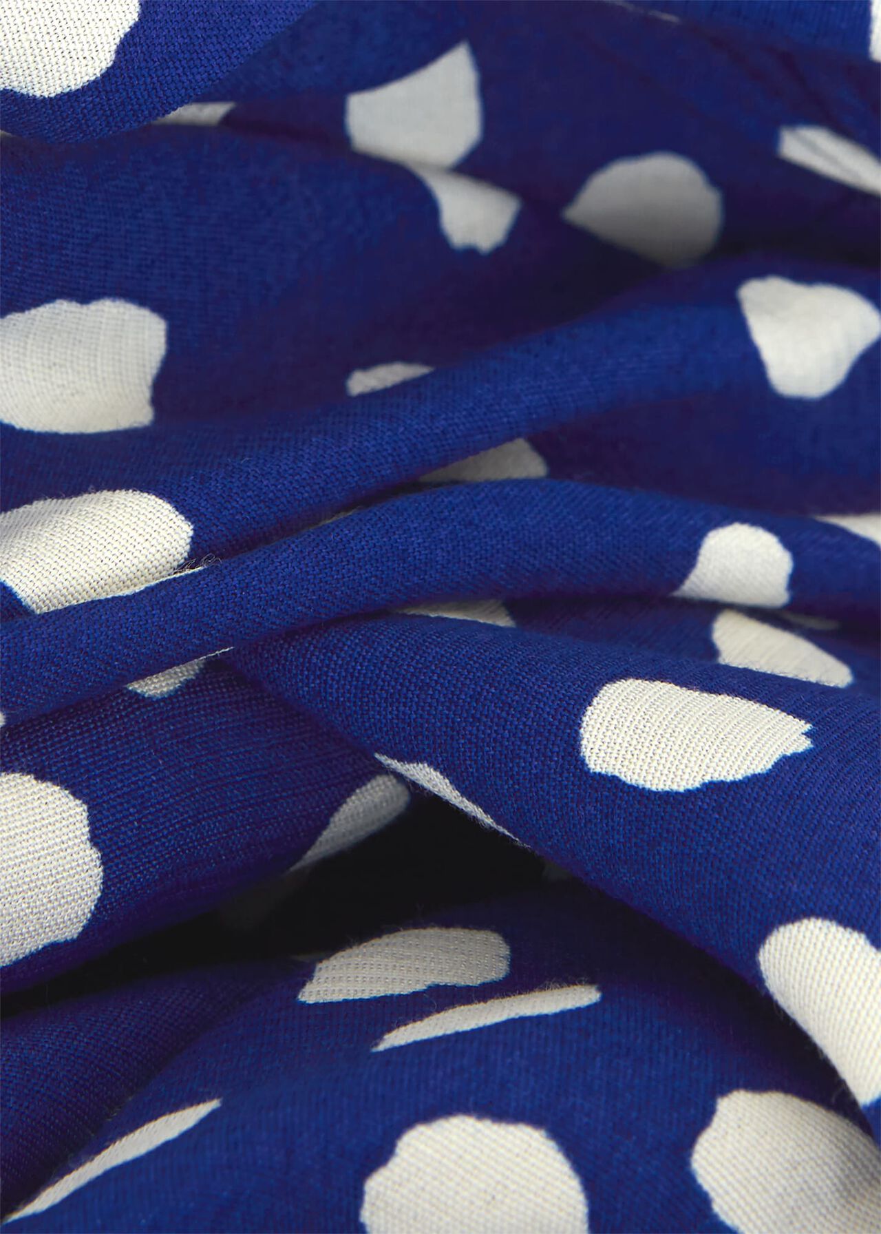 Petite Adela Spot A-Line Dress, Deep Blue Cream, hi-res