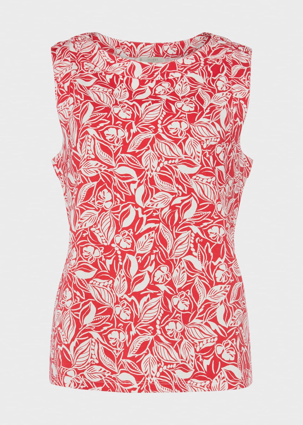 Maddy Printed Tank Top, White Magenta, hi-res
