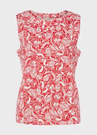 Maddy Printed Tank Top, White Magenta, hi-res
