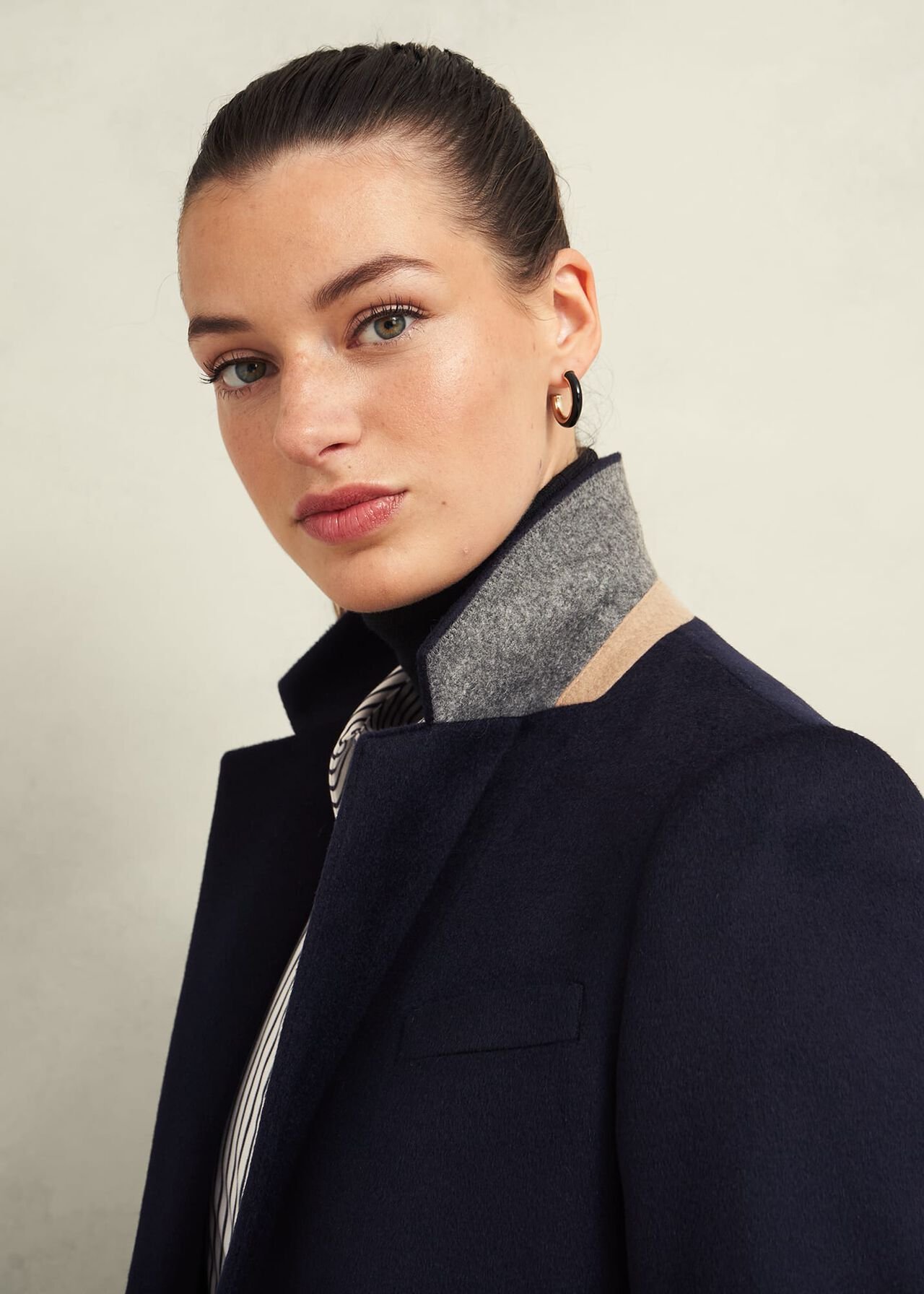 Cavendish Wool Coat, Navy, hi-res