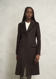 Maeva Wool Coat, Alder Brown, hi-res