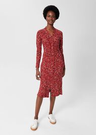 Hatty Jersey Dress, Red Multi, hi-res