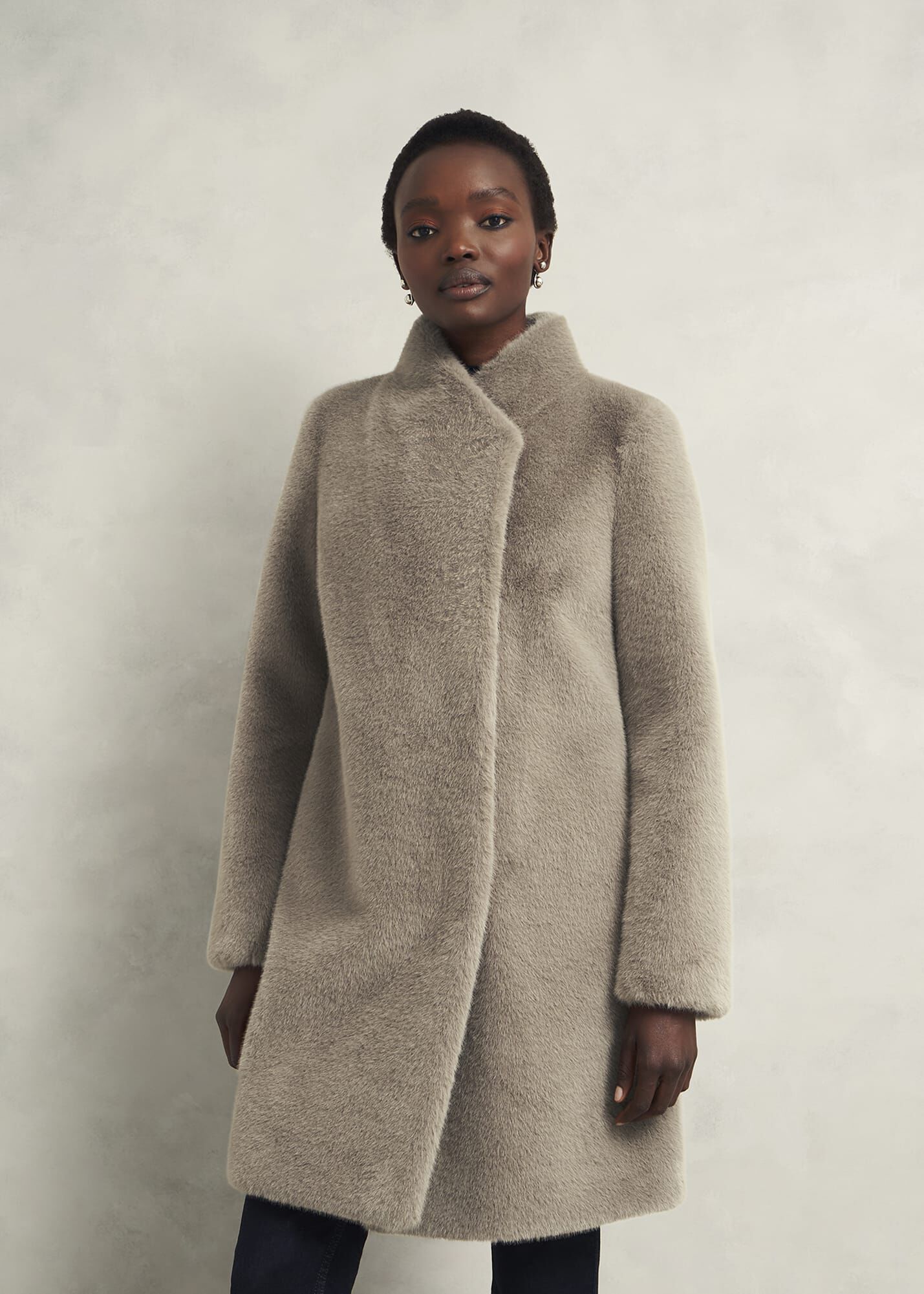 T tahari faux fur coat cheap