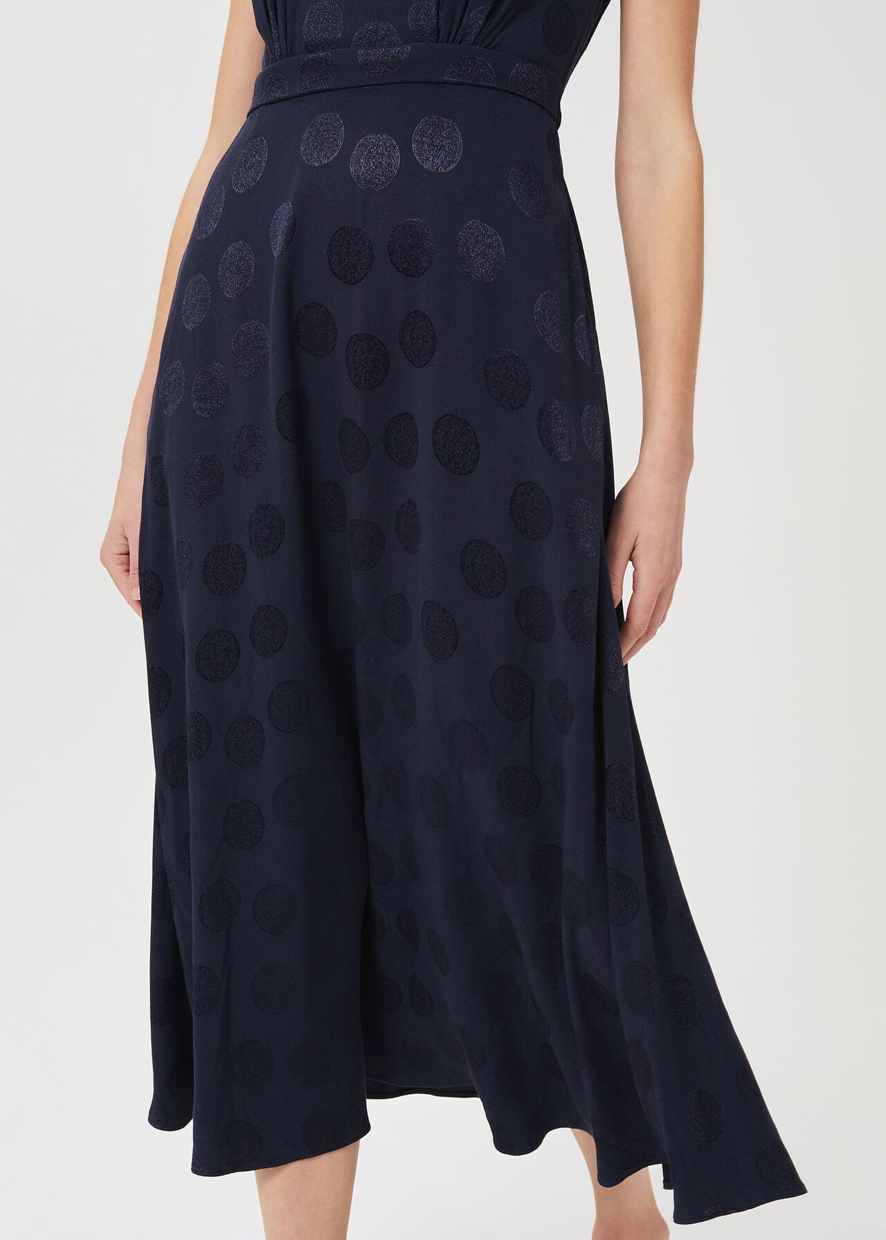 Ashley Jacquard Spot Dress, Midnight, hi-res