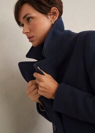 Betsy Cashmere Blend Coat, Navy, hi-res