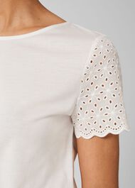 Jessie Broderie Top, Ivory, hi-res