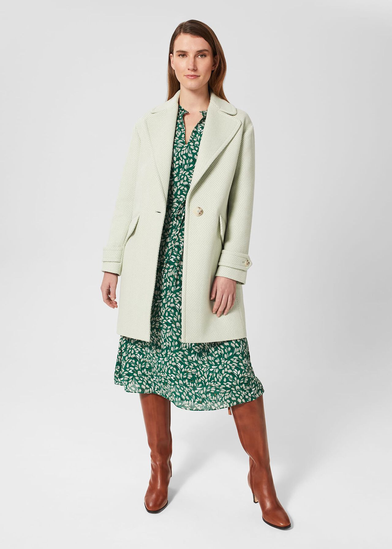 Lillie Coat, Green Ivory, hi-res