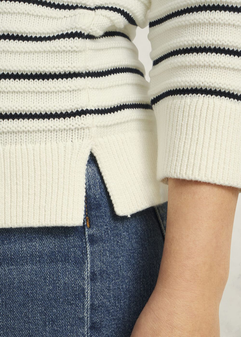 Annalise Jumper, Navy Warm Ivory, hi-res