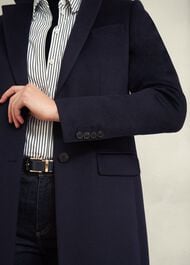Cavendish Wool Coat, Navy, hi-res
