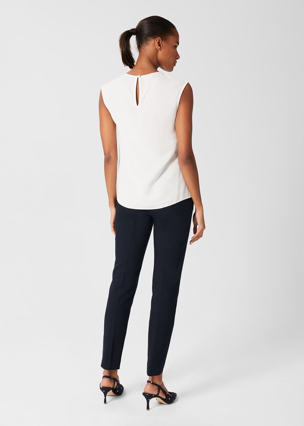 Violetta sleeveless Blouse, Ivory, hi-res