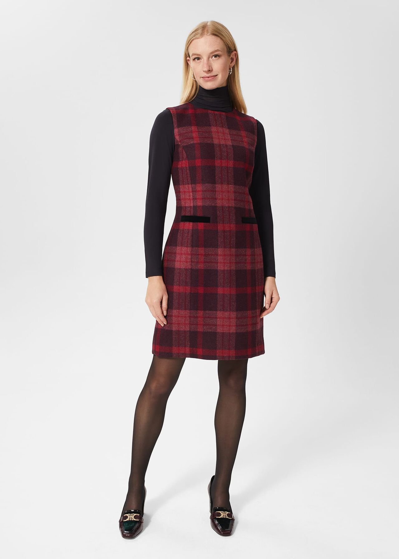 Margot Wool Dress, Raspberry Multi, hi-res