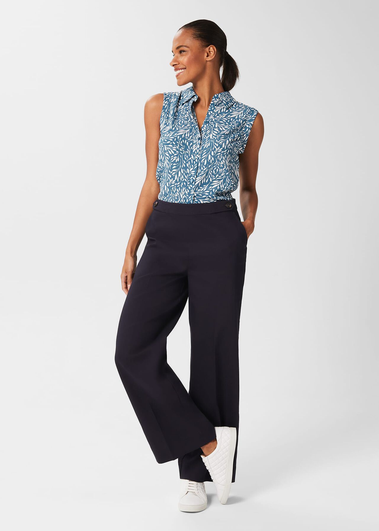 Samina Trousers, Navy, hi-res