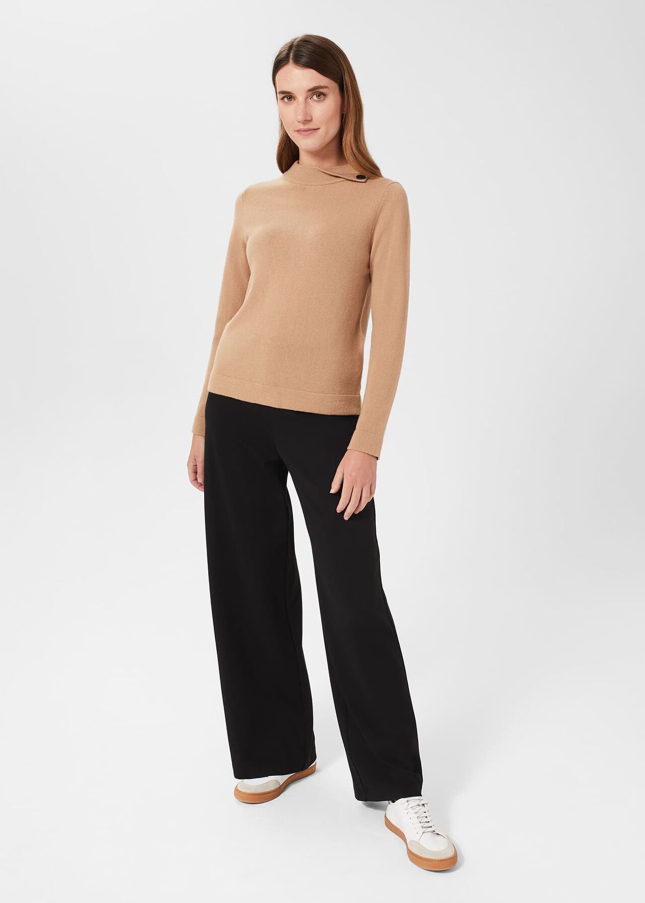 Talia Wool Cashmere Sweater, Camel, hi-res