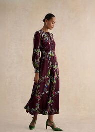 Iford Silk Dress, Onyx Red Multi, hi-res