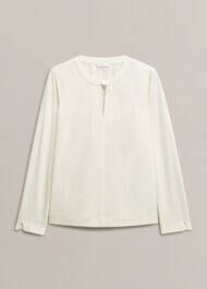 Janey Ponte Tunic Top, Ivory, hi-res