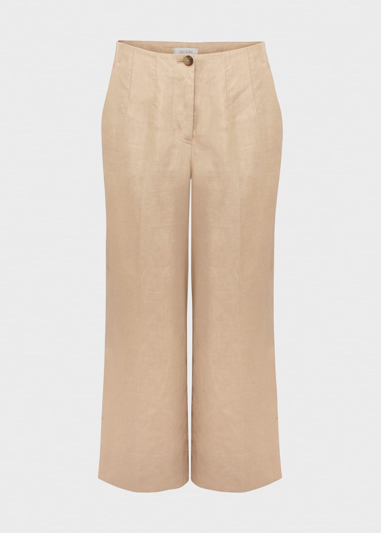 Dora Linen Crop Pant, Sand, hi-res