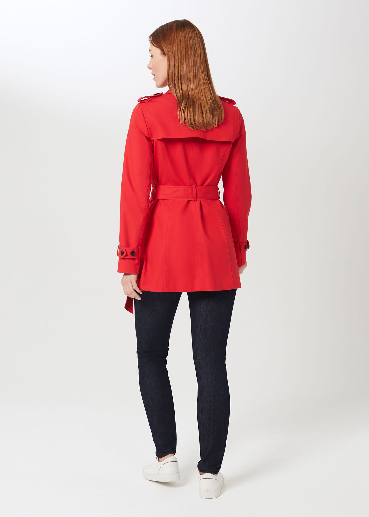 Ella Water Resistant Mac, Red, hi-res