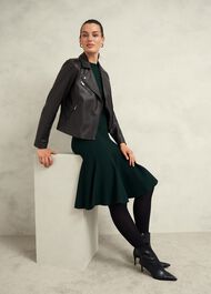 Darby Leather Jacket, Black, hi-res