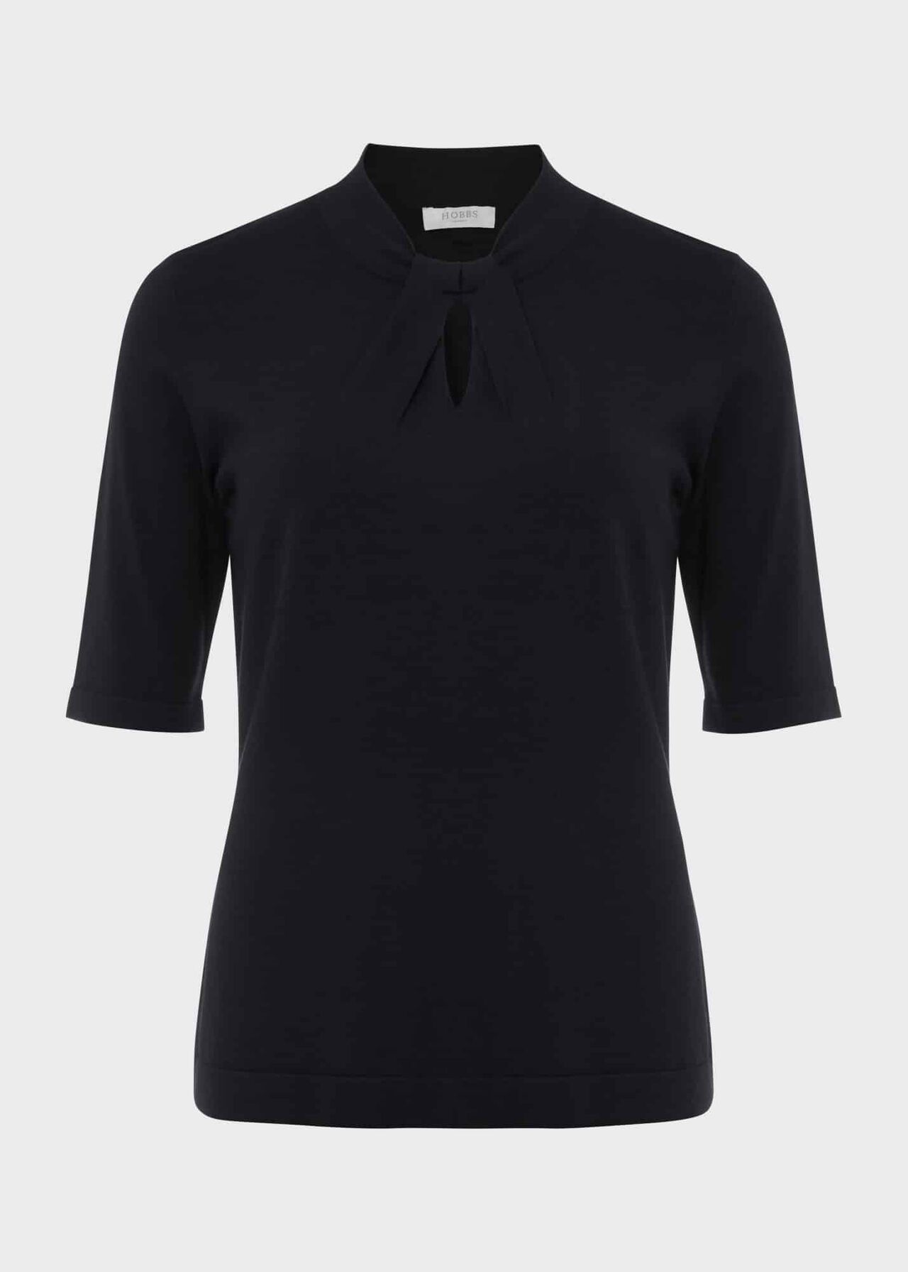 Effie Knitted Top, Navy, hi-res