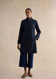 Vivienne Shower Resistant Trench Coat, Navy, hi-res