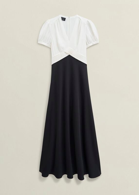 Elizabeth Colourblock Satin Maxi Dress