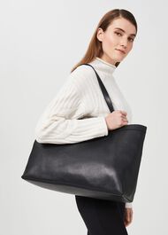 Salisbury Leather Tote Bag, Black, hi-res