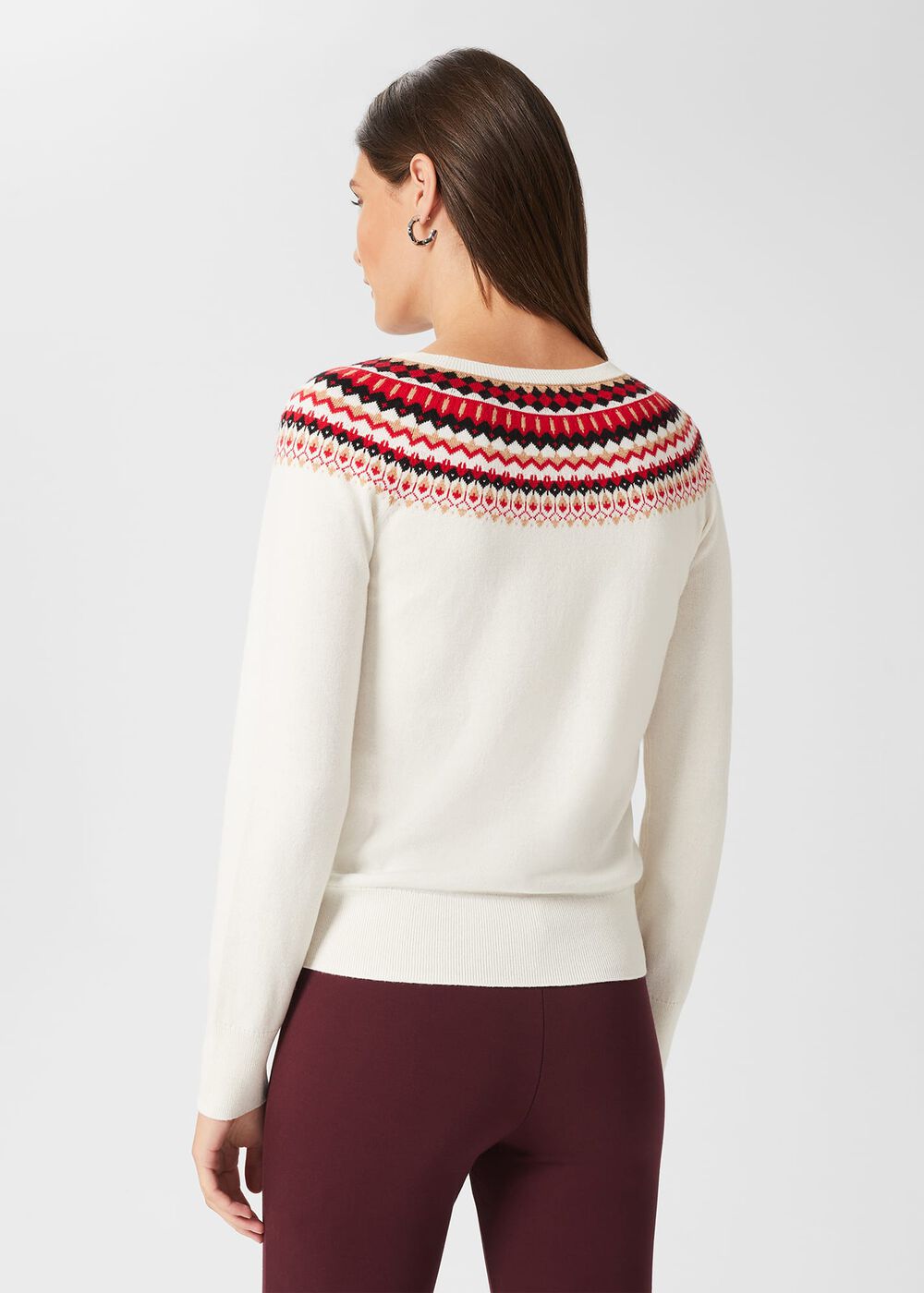 Greta Fairisle Jumper with Cashmere, Ivory Multi, hi-res