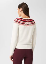 Greta Fairisle Jumper with Cashmere, Ivory Multi, hi-res