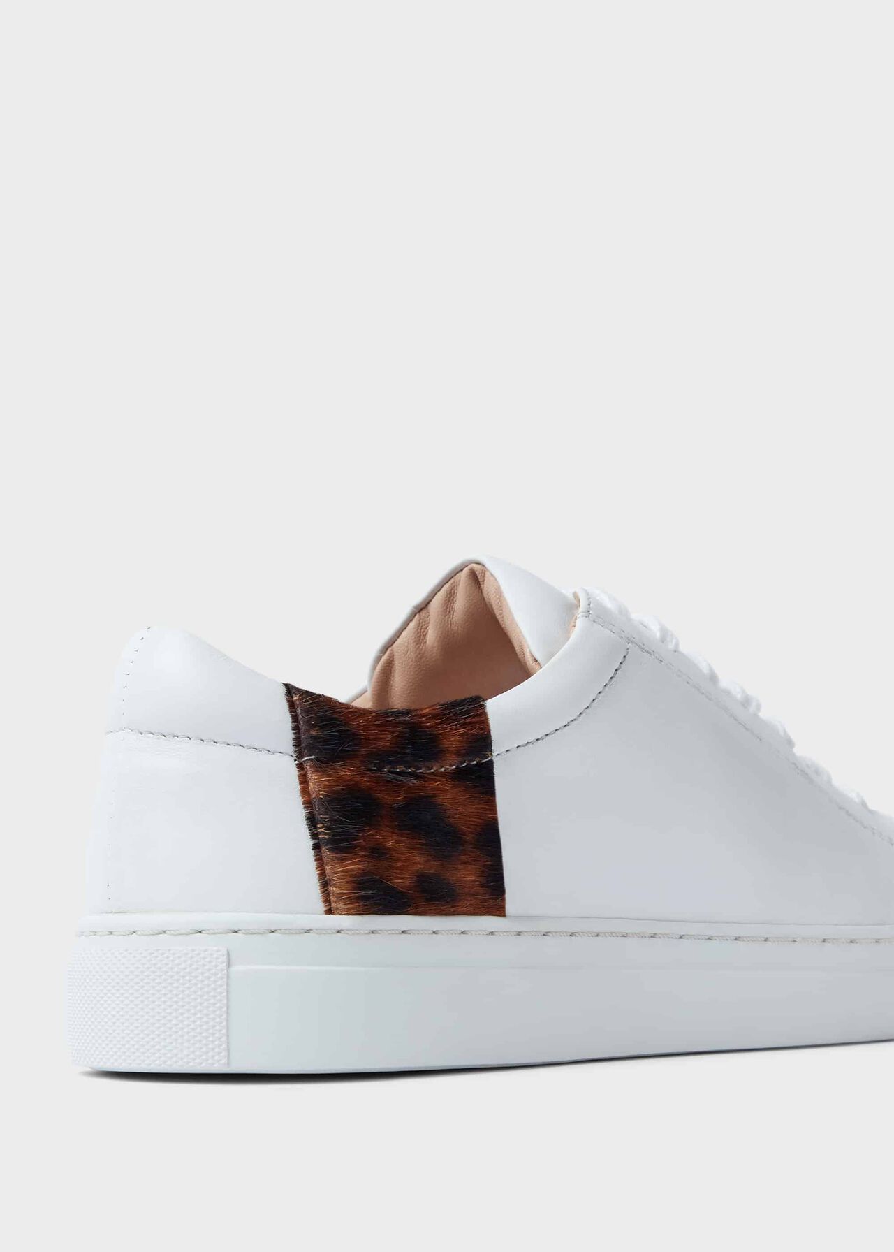 Nina Leather Trainers, Leopard, hi-res