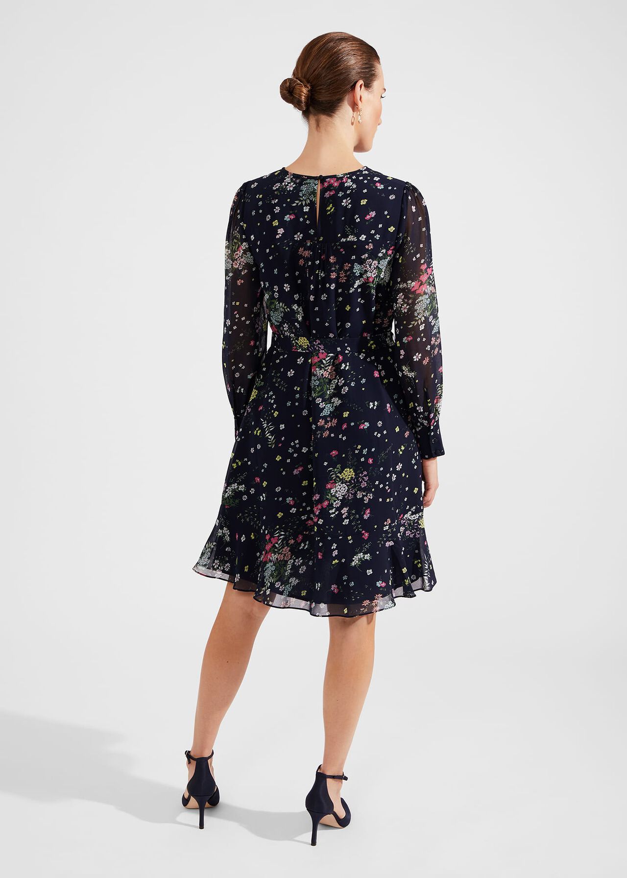 Frances A Line Dress, Navy Multi, hi-res