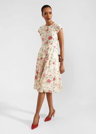 Tia Embroidered Dress, Cream Multi, hi-res