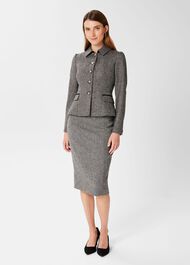 Daniella Wool Jacket, Black White, hi-res