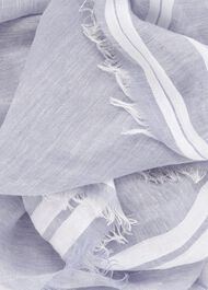 Maryam Linen Scarf , Serenity Blue, hi-res