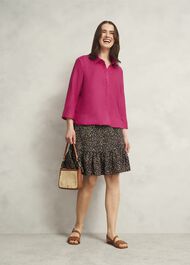 Nita Linen Shirt, Zinnia Pink, hi-res