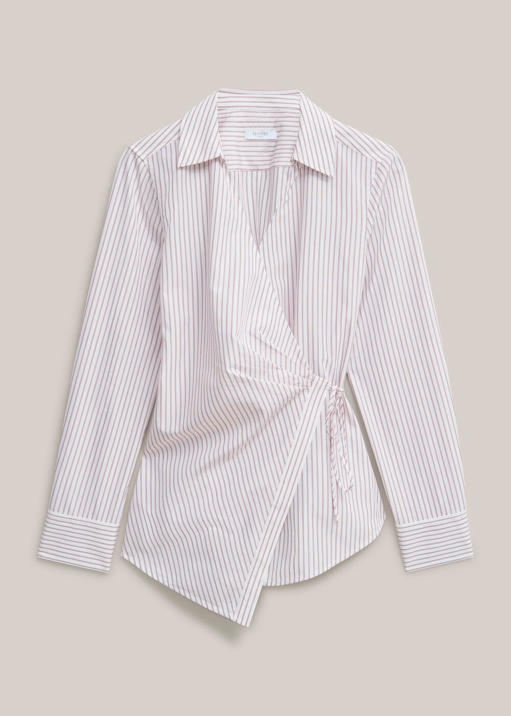 Kinsley Tie Front Shirt, Pink White, hi-res